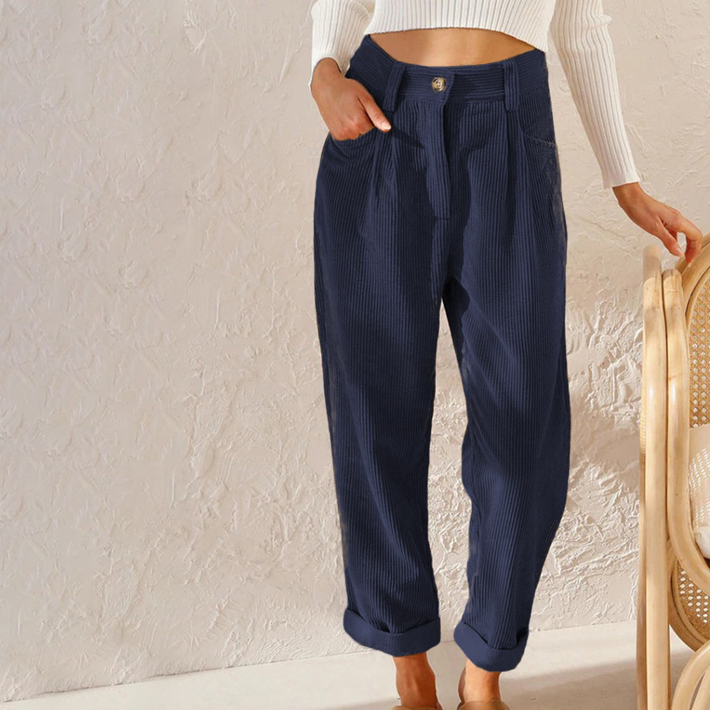 Jessica | Damen Herbst Cordhose mit Hohem Bund