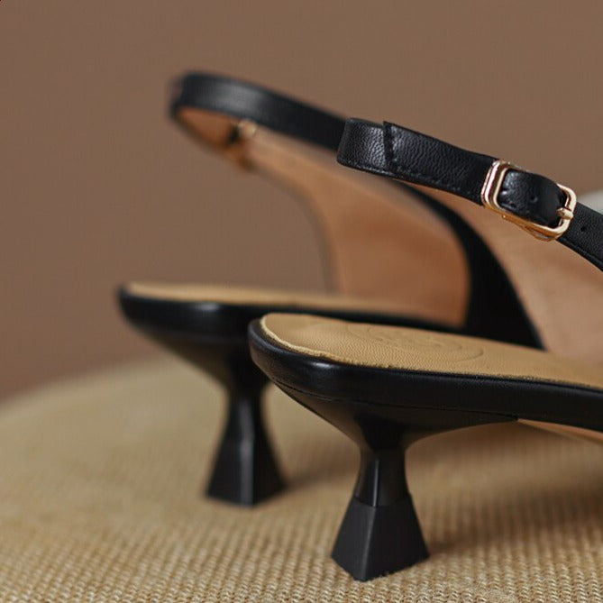 Damen Slingback-Pumps – Spitze Zehe, Schlank & Bürotauglich