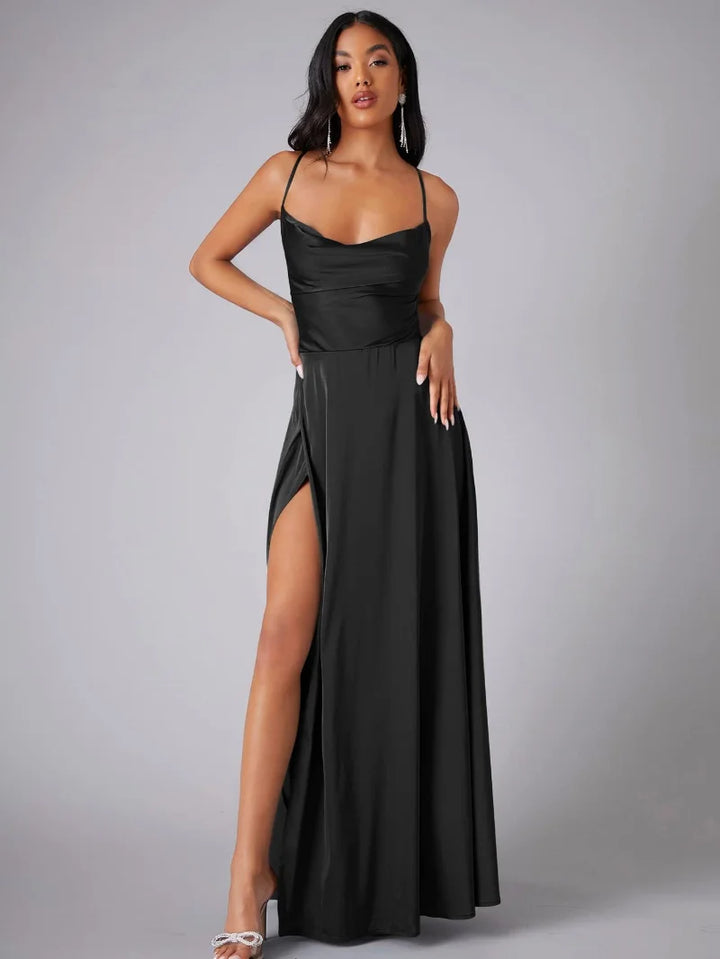 Alvaree | Damen Satin Maxi-Kleid – Figurbetonend, Fliessend & Glamourös