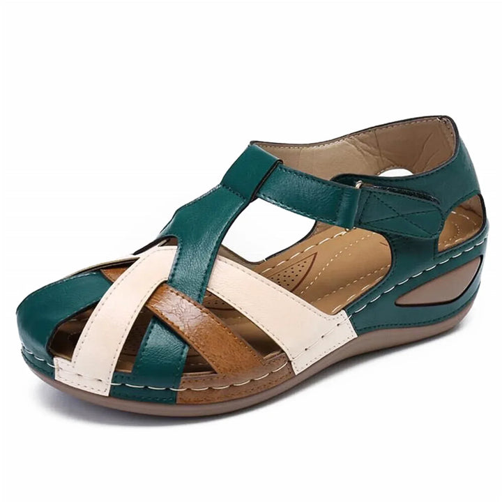 Damen Zehensandalen | Geflochten mit Blumenmuster – Boho Sommersandalen