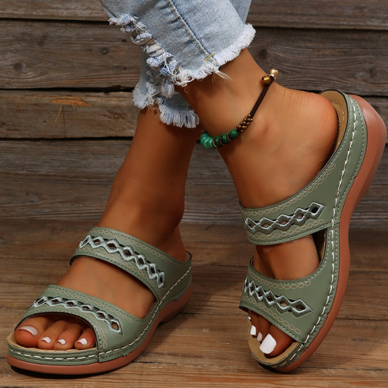 Damen Keilabsatz-Sandalen – Hoher Keil, Bequem & Sommerlich Stilvoll
