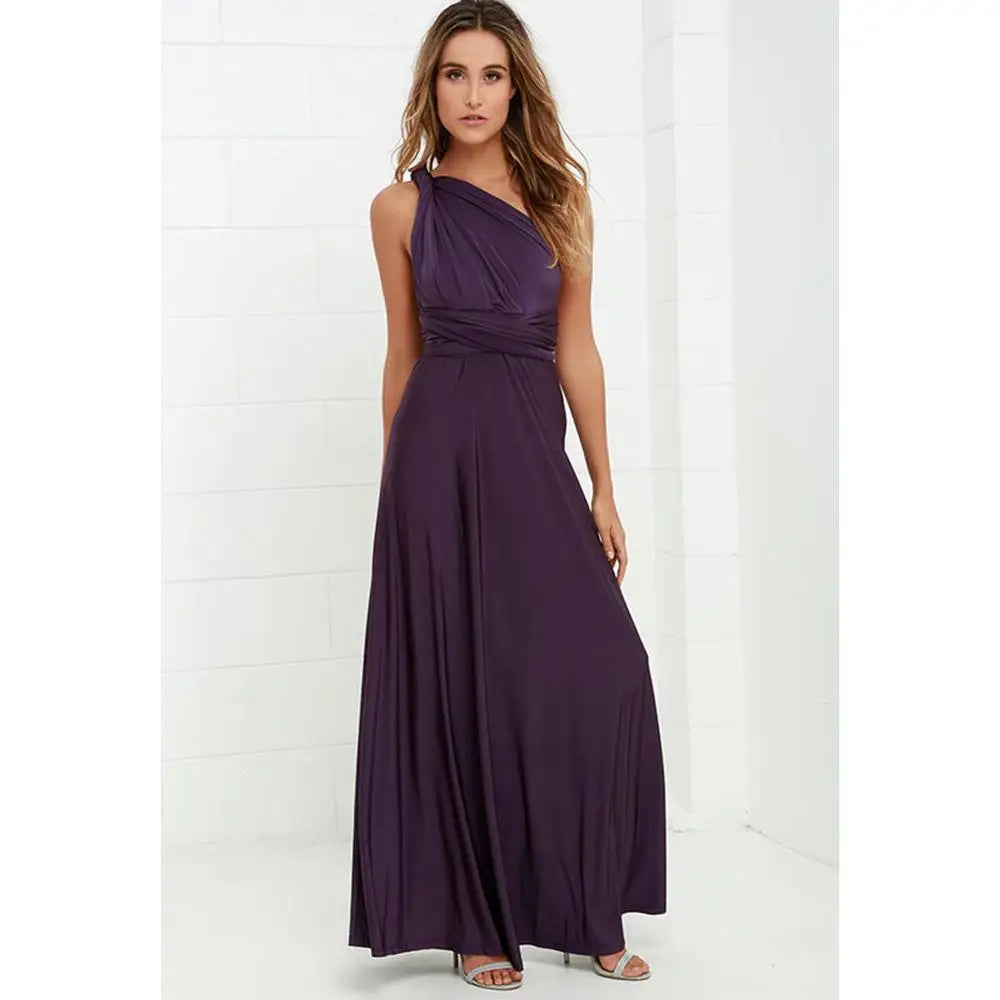 Damen Halterneck Maxikleid | Drapiertes Design, High-Slit, Fliessende Silhouette & Eleganter Abendlook