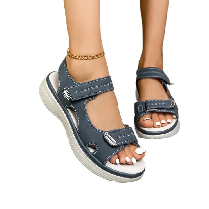 Corine | Damen Peeptoe Sandalen – Koreanischer Minimalismus, Flacher Absatz & Stilvoll
