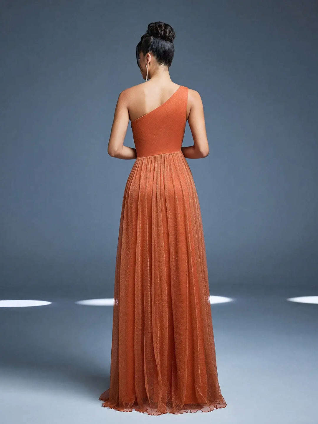 Damen One-Shoulder Plissee-Maxikleid | Drapiertes Design – Fliessende Silhouette, Eleganter Abendlook & Stilvolle Abendmode