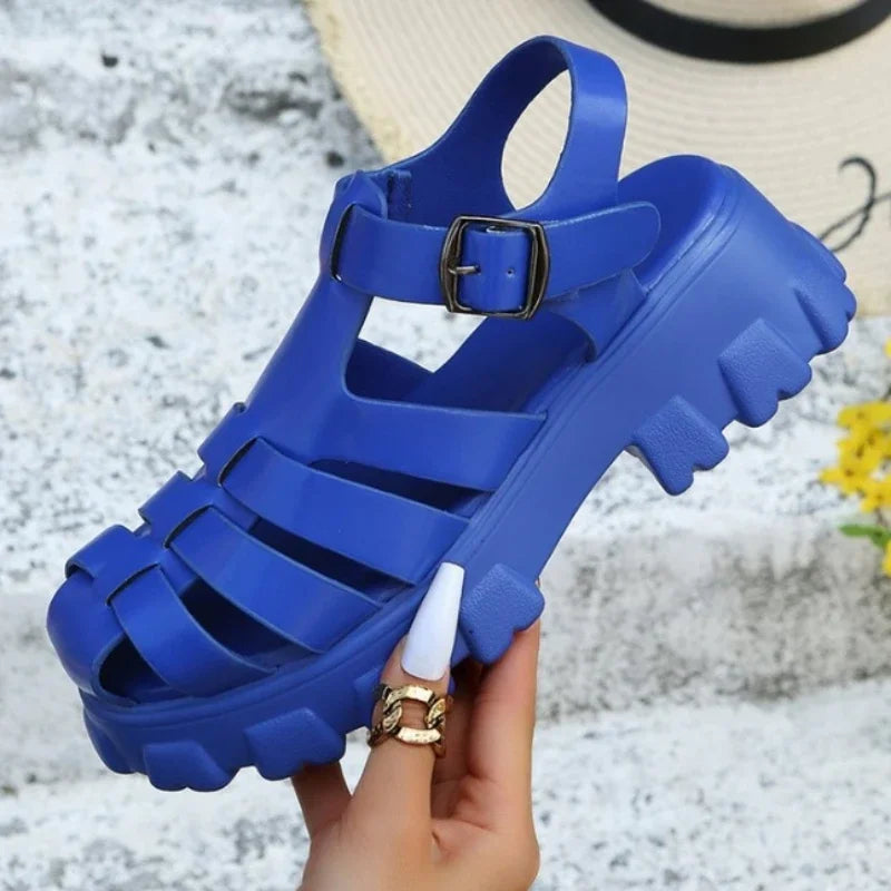 Zebie | Damen Plateau-Sandalen – Geschlossene Zehenkappe, Stabil & Komfortabel