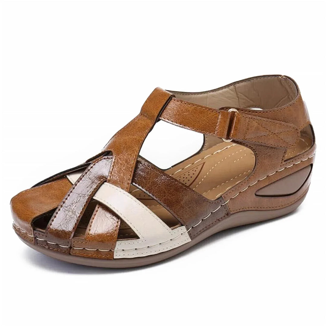 Damen Zehensandalen | Geflochten mit Blumenmuster – Boho Sommersandalen