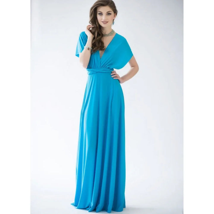 Damen Halterneck Maxikleid | Drapiertes Design, High-Slit, Fliessende Silhouette & Eleganter Abendlook