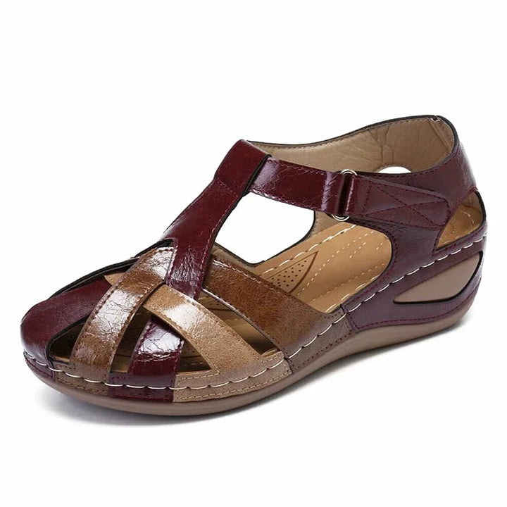 Damen Zehensandalen | Geflochten mit Blumenmuster – Boho Sommersandalen
