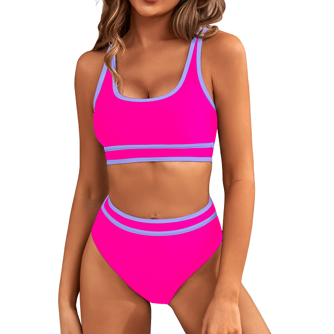 Damen Bikini Set | Sportliches Design, High-Waist Schnitt, Crop-Top Stil & Moderner Pool Look