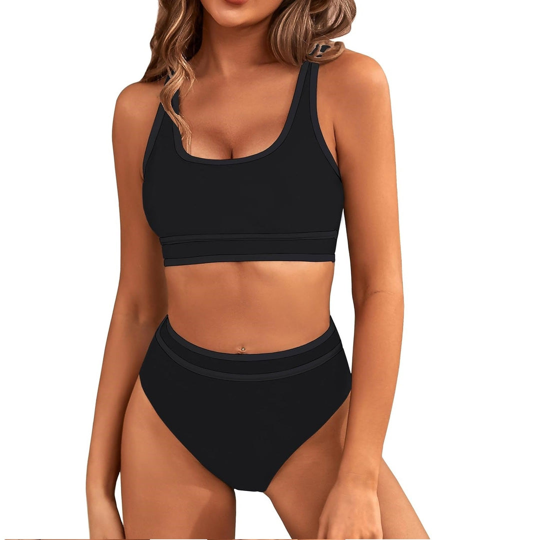 Damen Bikini Set | Sportliches Design, High-Waist Schnitt, Crop-Top Stil & Moderner Pool Look