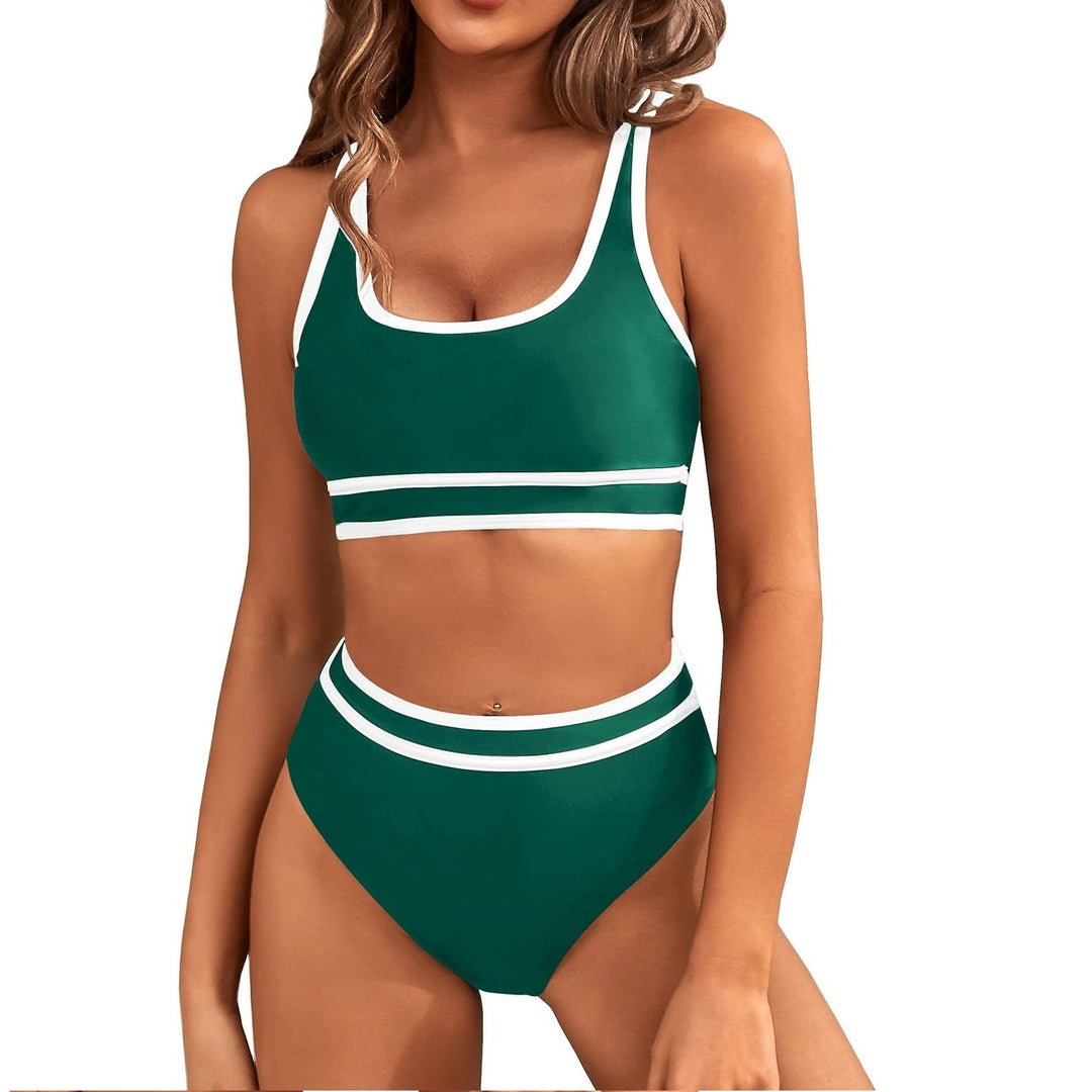 Damen Bikini Set | Sportliches Design, High-Waist Schnitt, Crop-Top Stil & Moderner Pool Look