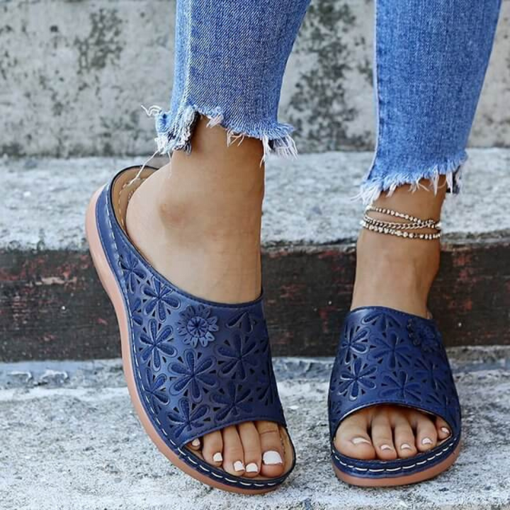 Sally | Damen Orthopädische Sandalen – Offene Zehe, Gewölbestütze & Stilvoll