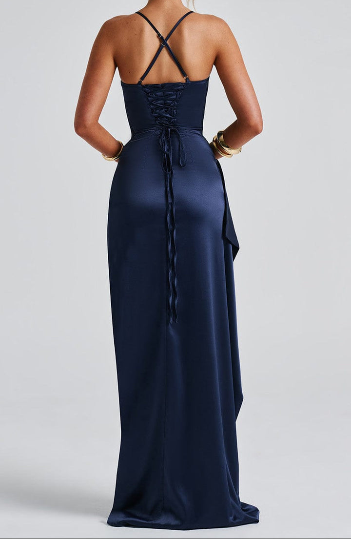 Theresa | Damen Trägerkleid mit hohem Schlitz