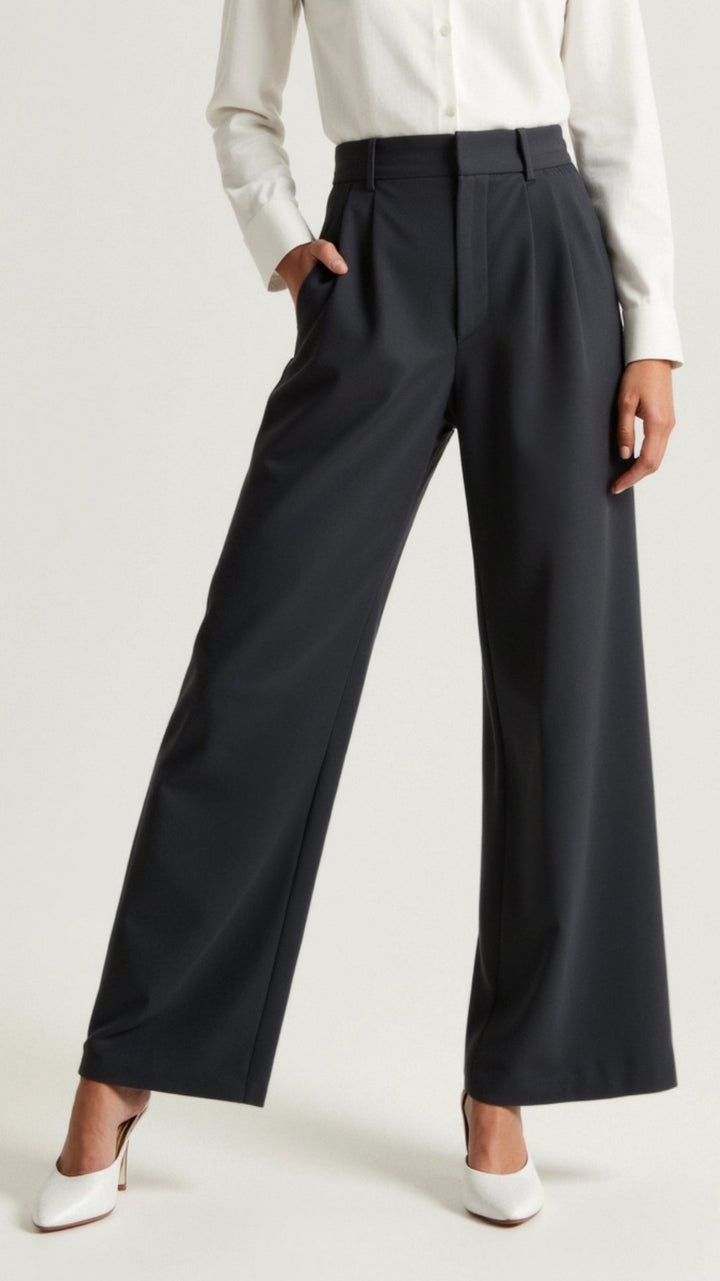 Sabina | Damen Weitbeinige Hose mit Hoher Taille