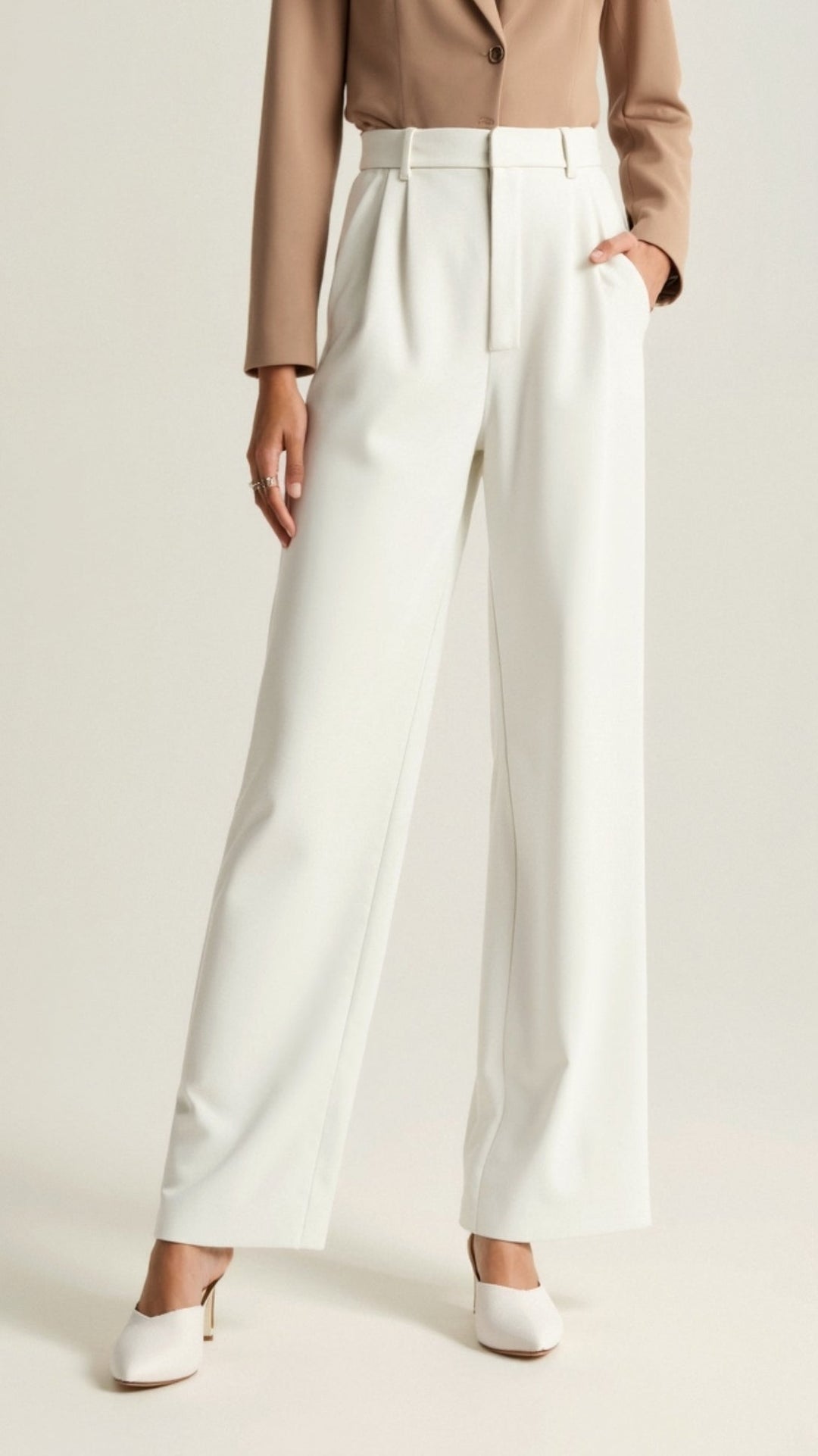 Sabina | Damen Weitbeinige Hose mit Hoher Taille