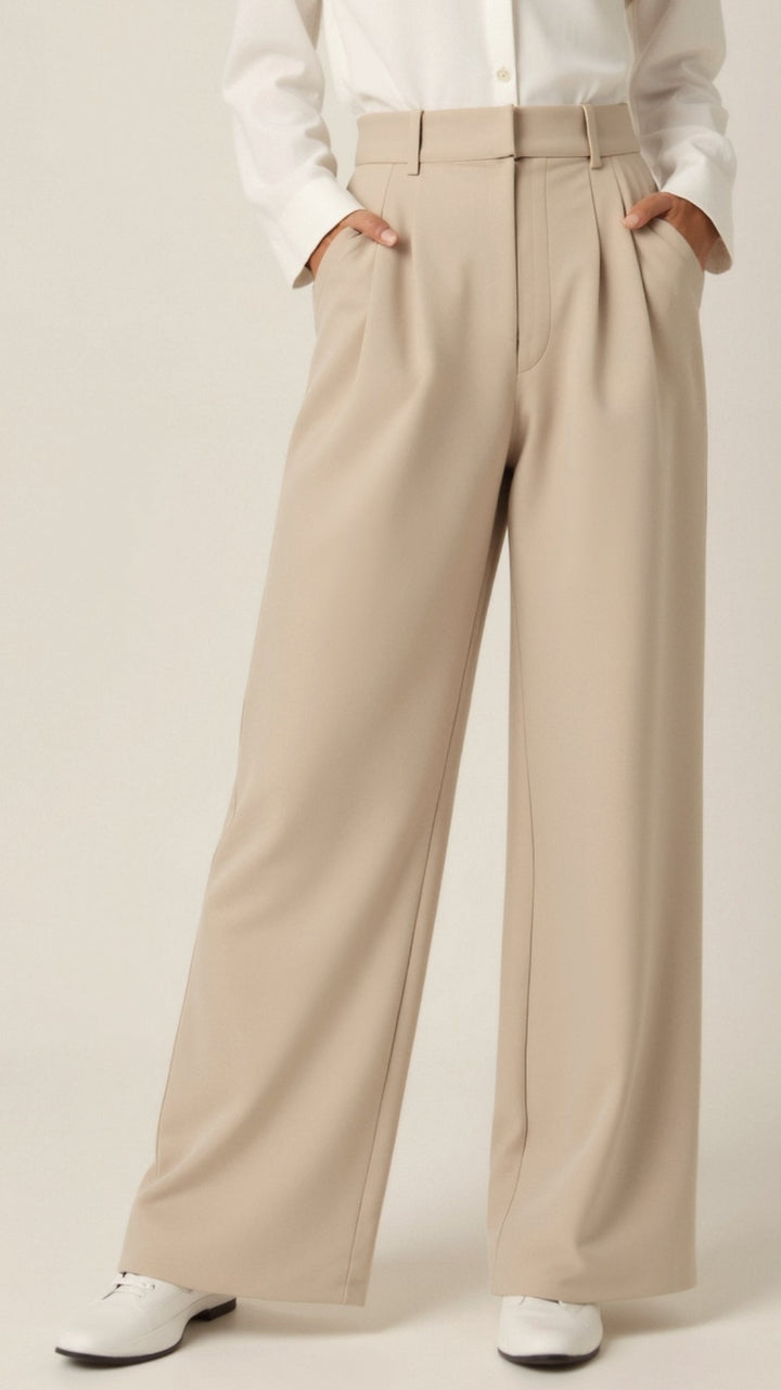 Sabina | Damen Weitbeinige Hose mit Hoher Taille