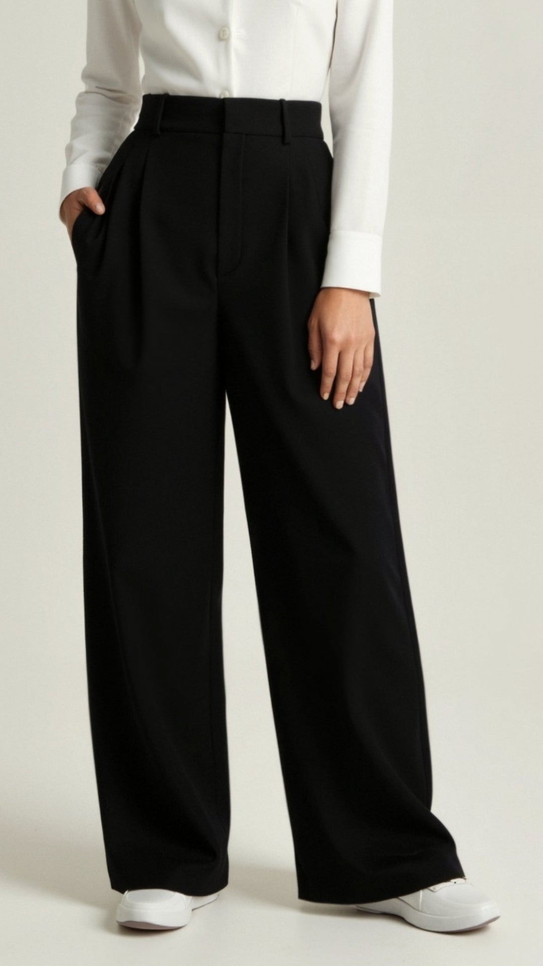 Sabina | Damen Weitbeinige Hose mit Hoher Taille