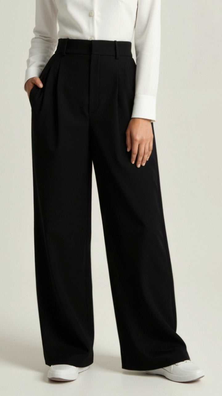 Sabina | Damen Weitbeinige Hose mit Hoher Taille