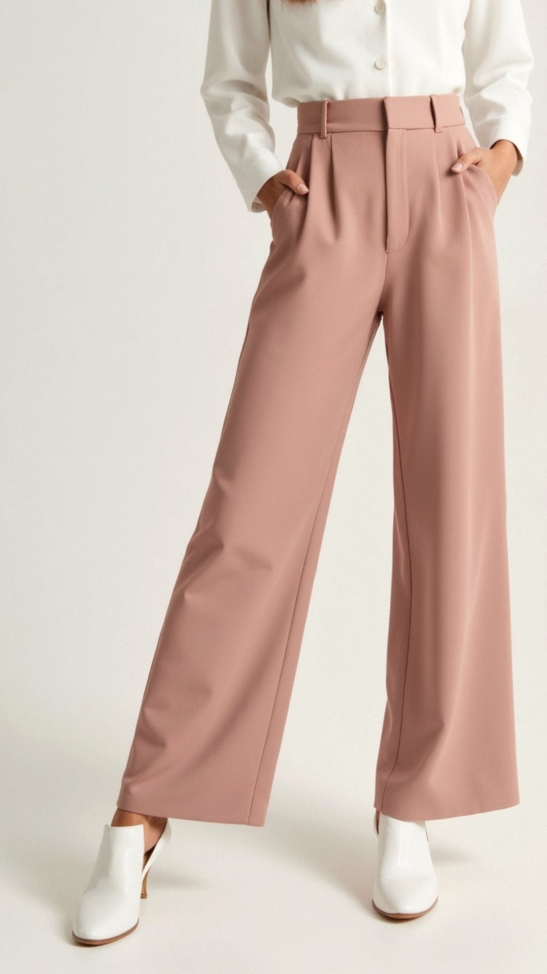 Sabina | Damen Weitbeinige Hose mit Hoher Taille