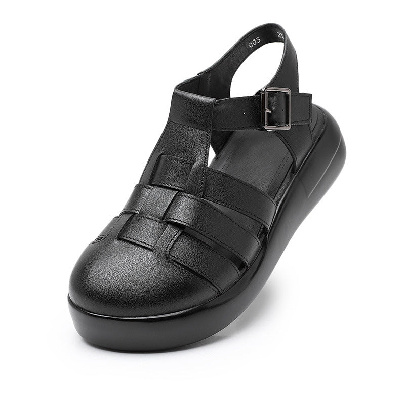 Damen - Sandalen - Leder - Geschlossene Zehen - Stilvolle und bequeme Sommerschuhe für jeden Anlass
