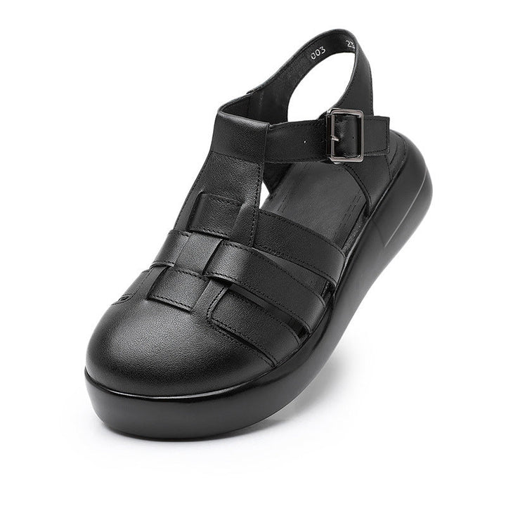 Damen - Sandalen - Leder - Geschlossene Zehen - Stilvolle und bequeme Sommerschuhe für jeden Anlass