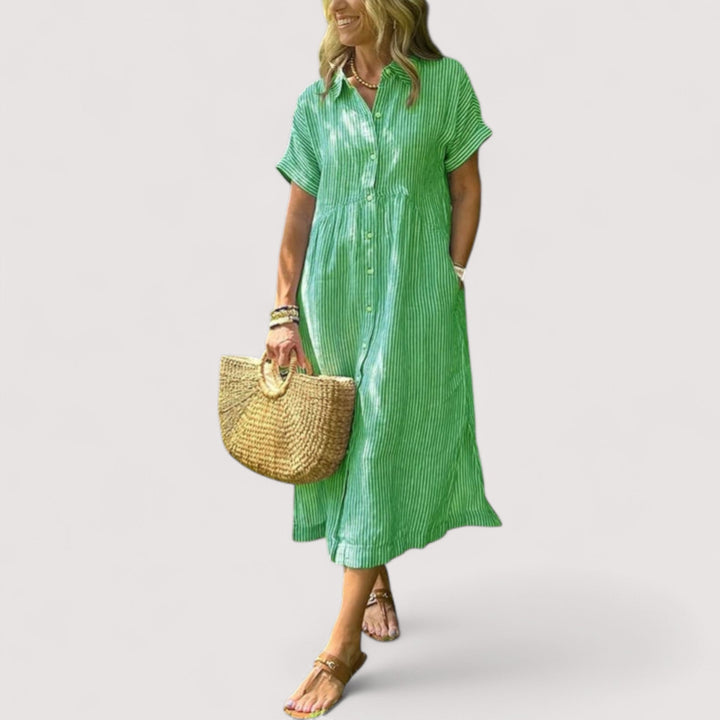 Rea™ | Gestreiftes Hemdblusenkleid