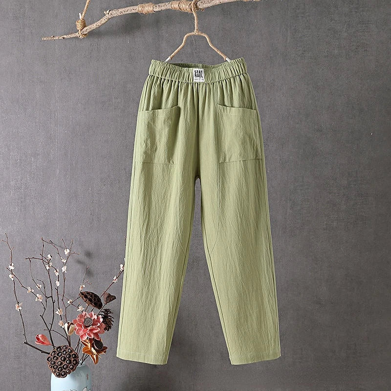 Eva | Damen Hose mit Elastischem Bund und Relaxed Fit