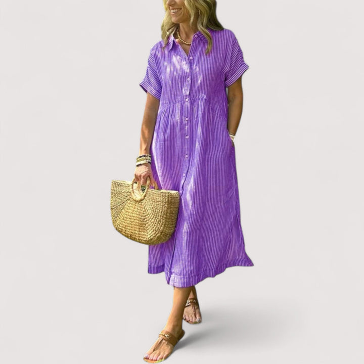 Rea™ | Gestreiftes Hemdblusenkleid