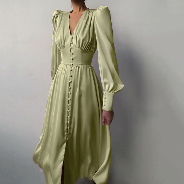 Mekko mit langen Ärmeln - Satinartiger Glanz und Eleganz
