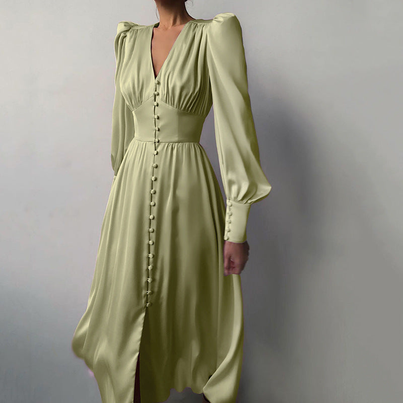 Mekko mit langen Ärmeln - Satinartiger Glanz und Eleganz