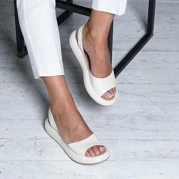 Damen - Bequeme Peeptoe-Sandalen - Komfortabel und stilvoll - Ideal für den Sommer