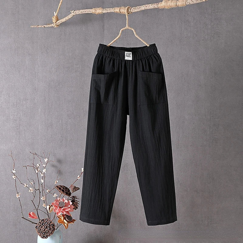 Eva | Damen Hose mit Elastischem Bund und Relaxed Fit