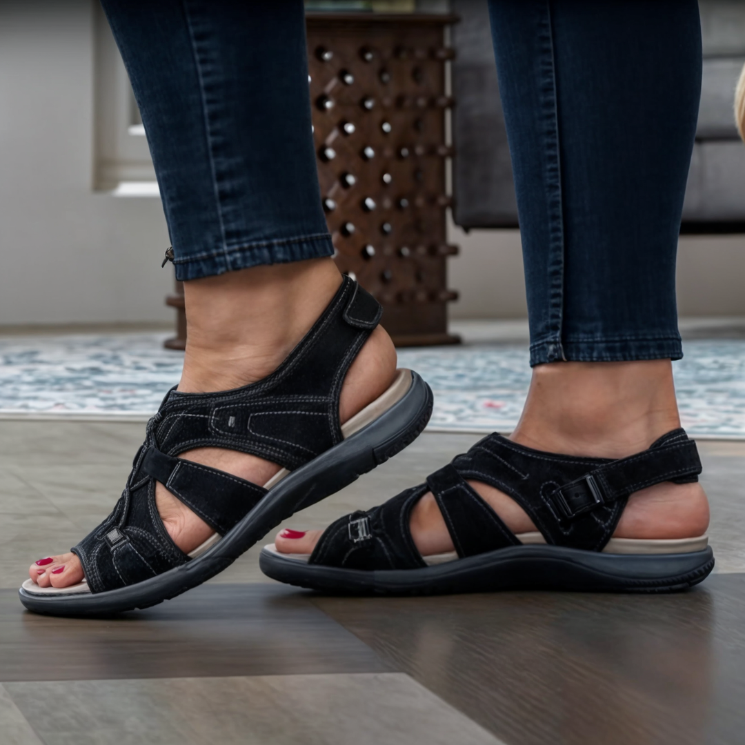 Runde Sandalen mit offenem Zehenbereich - Komfort - Stil - Für den Sommergebrauch