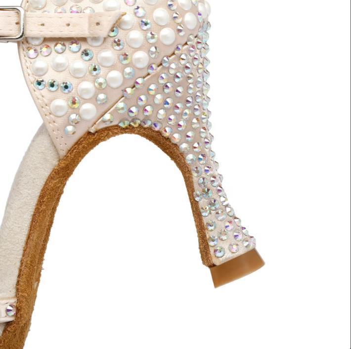 Damen Latin Tanzschuhe – Satin, Plateau, Glitzer & Elegant in Rosa & Weiß html