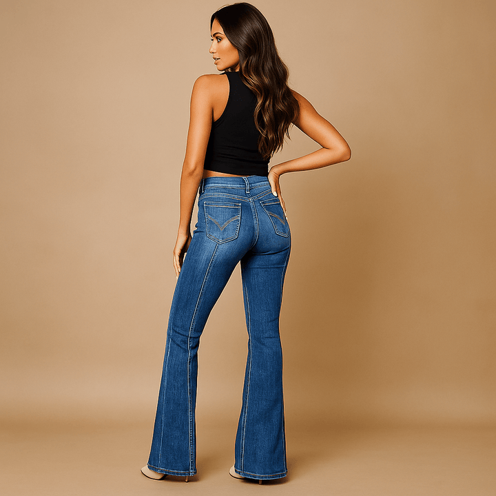 Damen Jeans – Hohe Taille, Weite Beine & Ganztägig Bequem