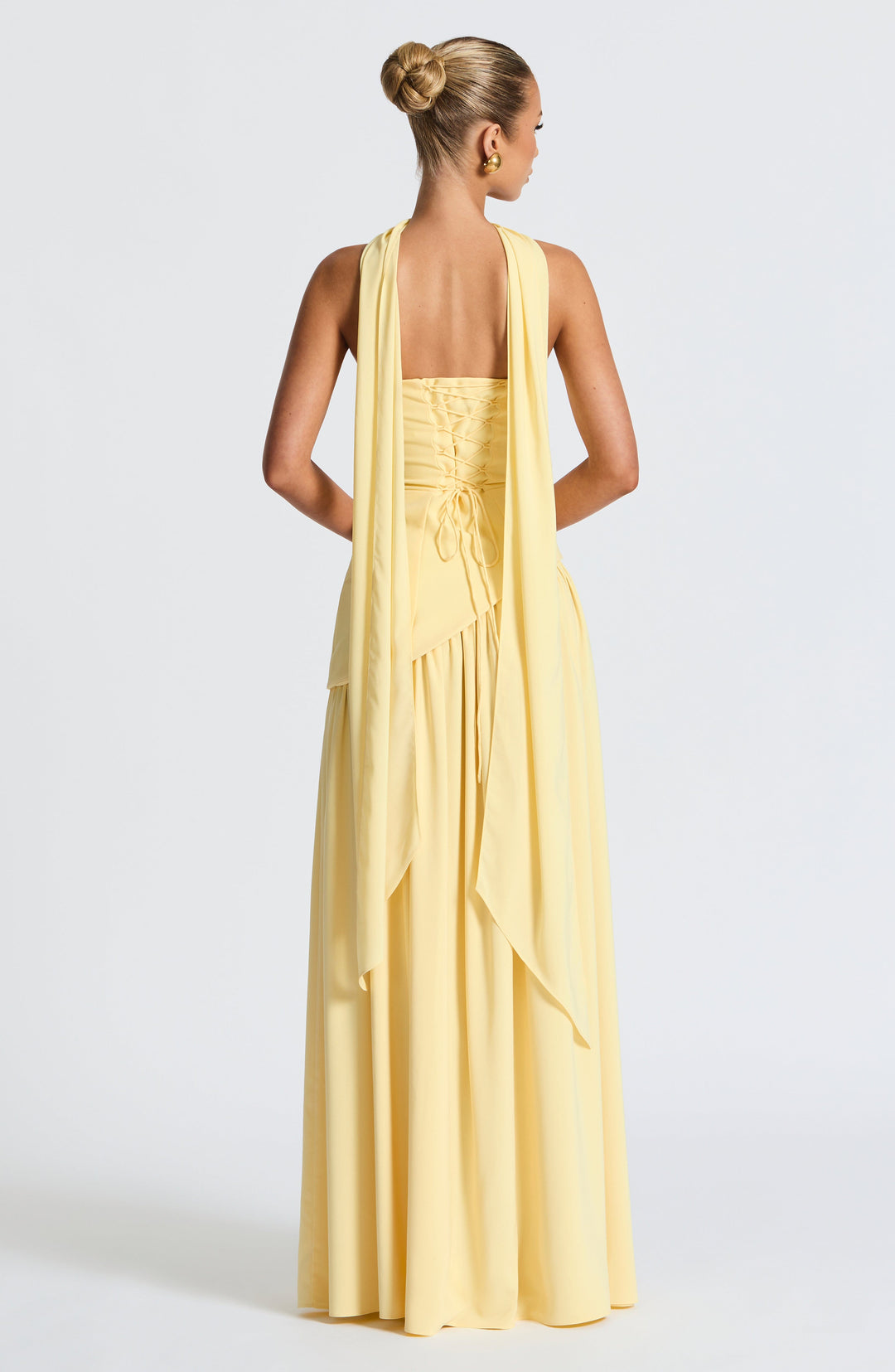 Damen Trägerloses Maxi-Abendkleid – Asymmetrische Taille, Korsett & Hoher Schlitz