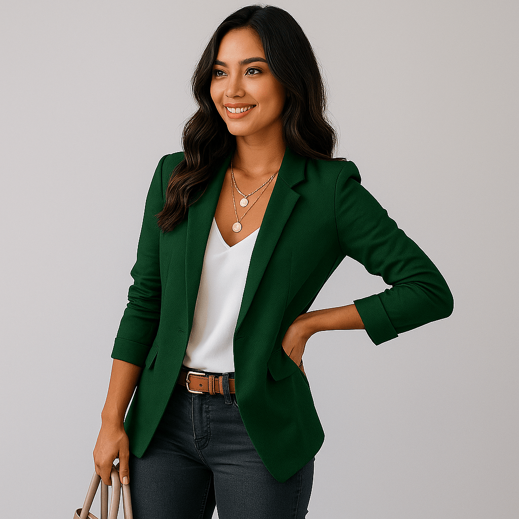 Damen Langer Strick-Cardigan – Herzdetail, Bequem & Feminin
