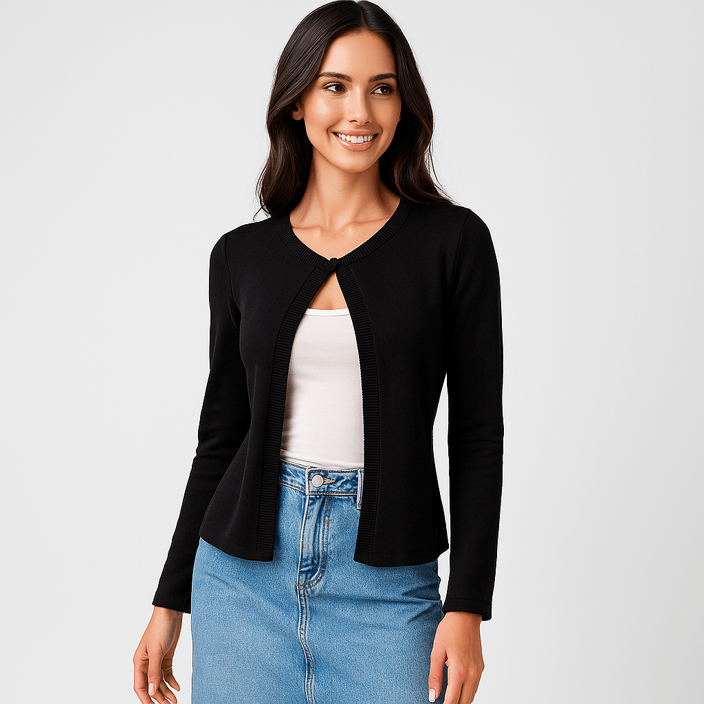 Damen Kurze Strickjacke – Elegant, Vielseitig & Ganztägig Bequem