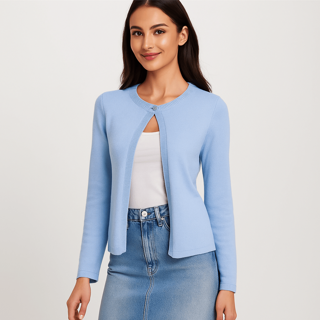 Damen Kurze Strickjacke – Elegant, Vielseitig & Ganztägig Bequem