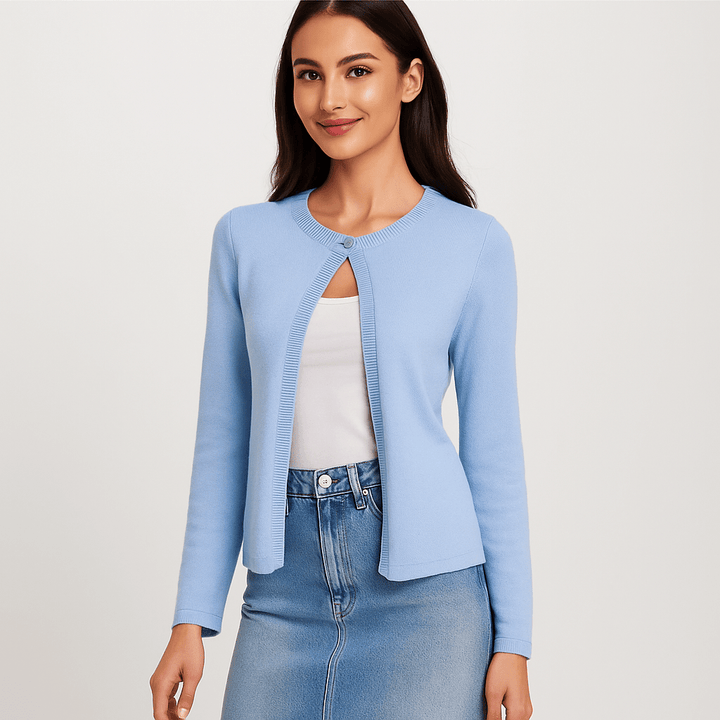 Damen Kurze Strickjacke – Elegant, Vielseitig & Ganztägig Bequem