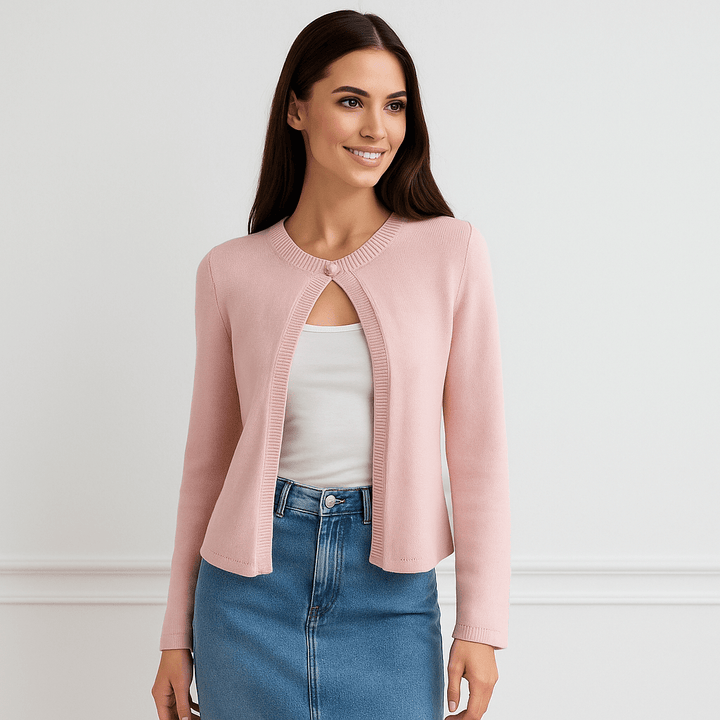 Damen Kurze Strickjacke – Elegant, Vielseitig & Ganztägig Bequem