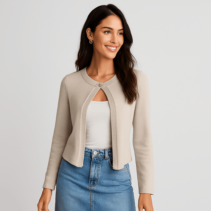 Damen Kurze Strickjacke – Elegant, Vielseitig & Ganztägig Bequem