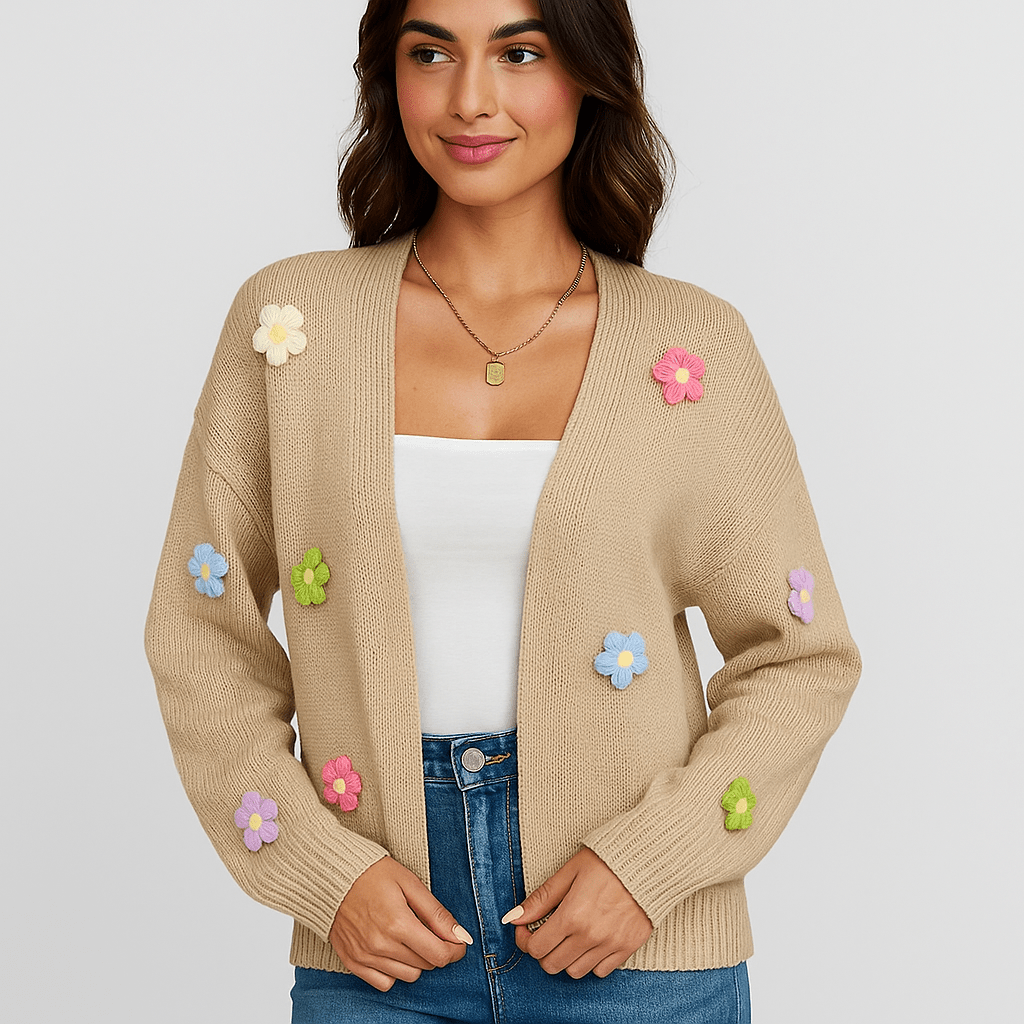 Damen Strickjacke – Offene Vorderseite, Langarm & Pflegeleicht