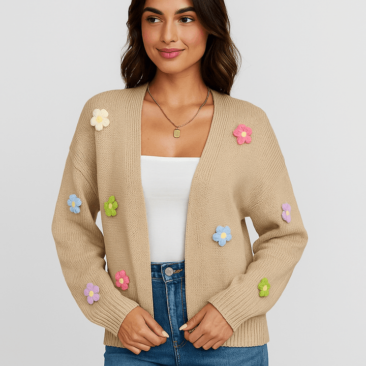 Damen Strickjacke – Offene Vorderseite, Langarm & Pflegeleicht