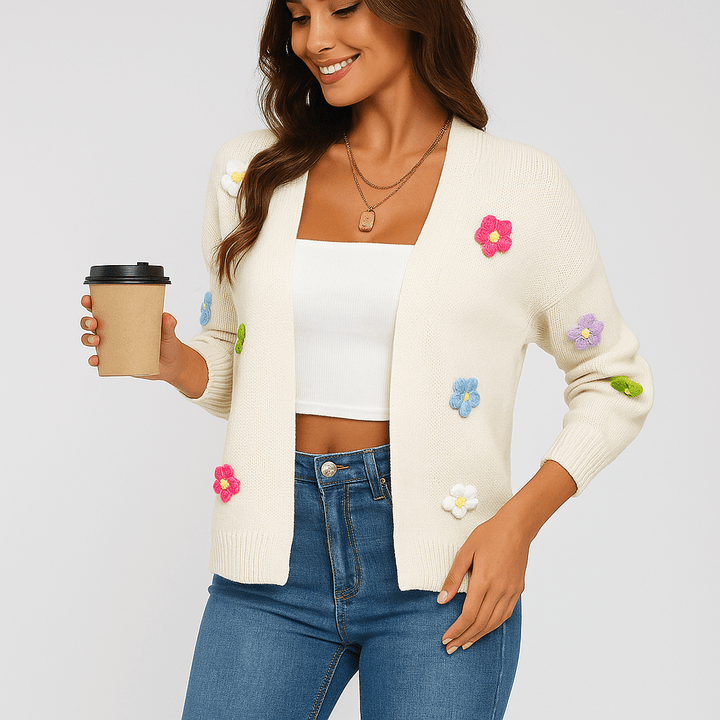 Damen Strickjacke – Offene Vorderseite, Langarm & Pflegeleicht