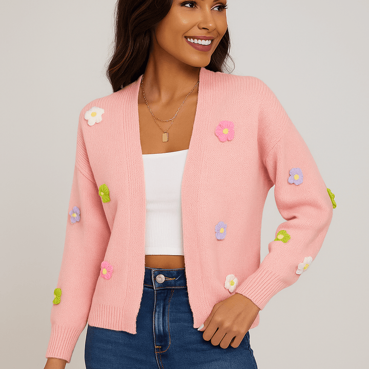 Damen Strickjacke – Offene Vorderseite, Langarm & Pflegeleicht