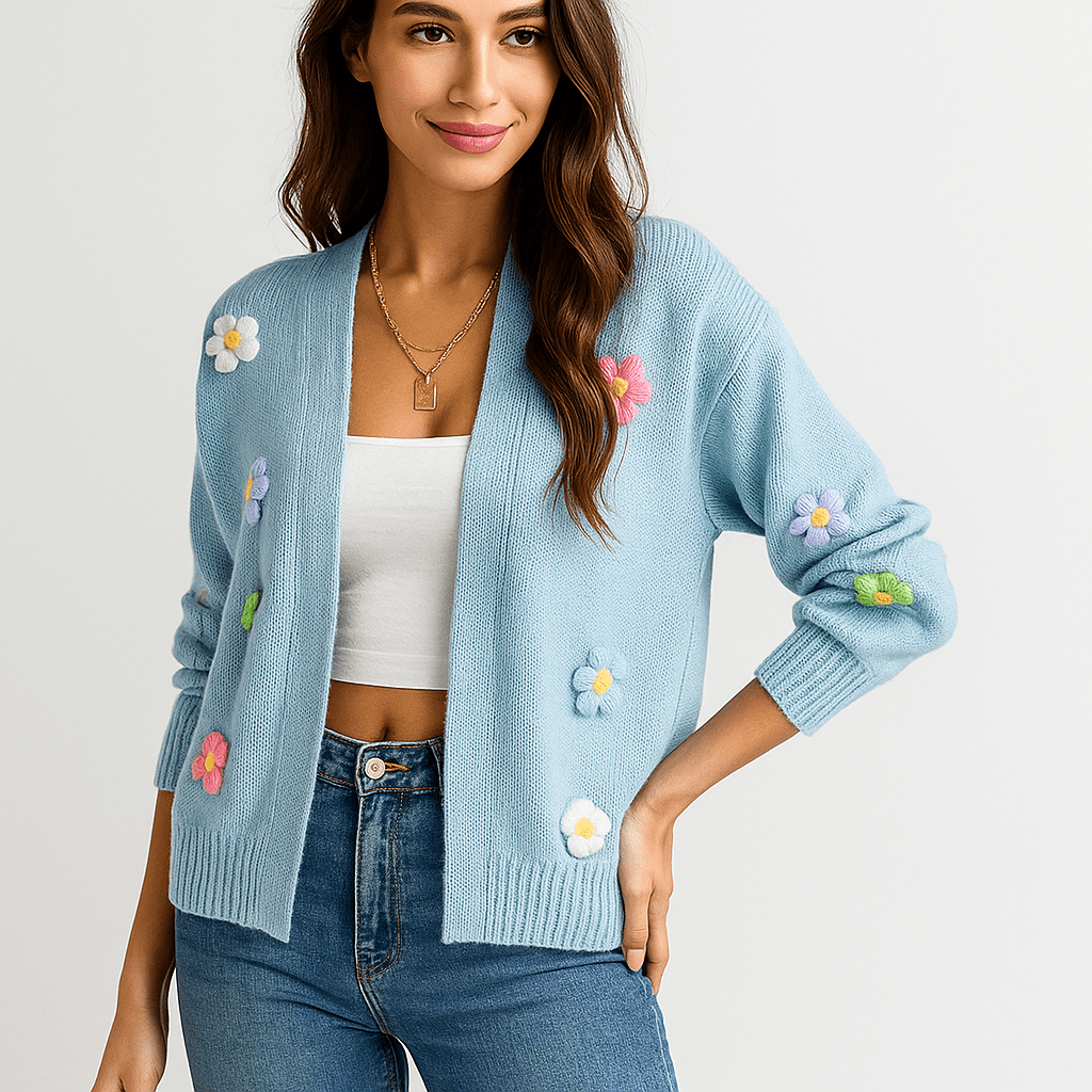 Damen Strickjacke – Offene Vorderseite, Langarm & Pflegeleicht