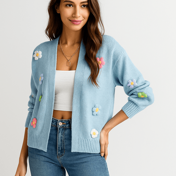 Damen Strickjacke – Offene Vorderseite, Langarm & Pflegeleicht