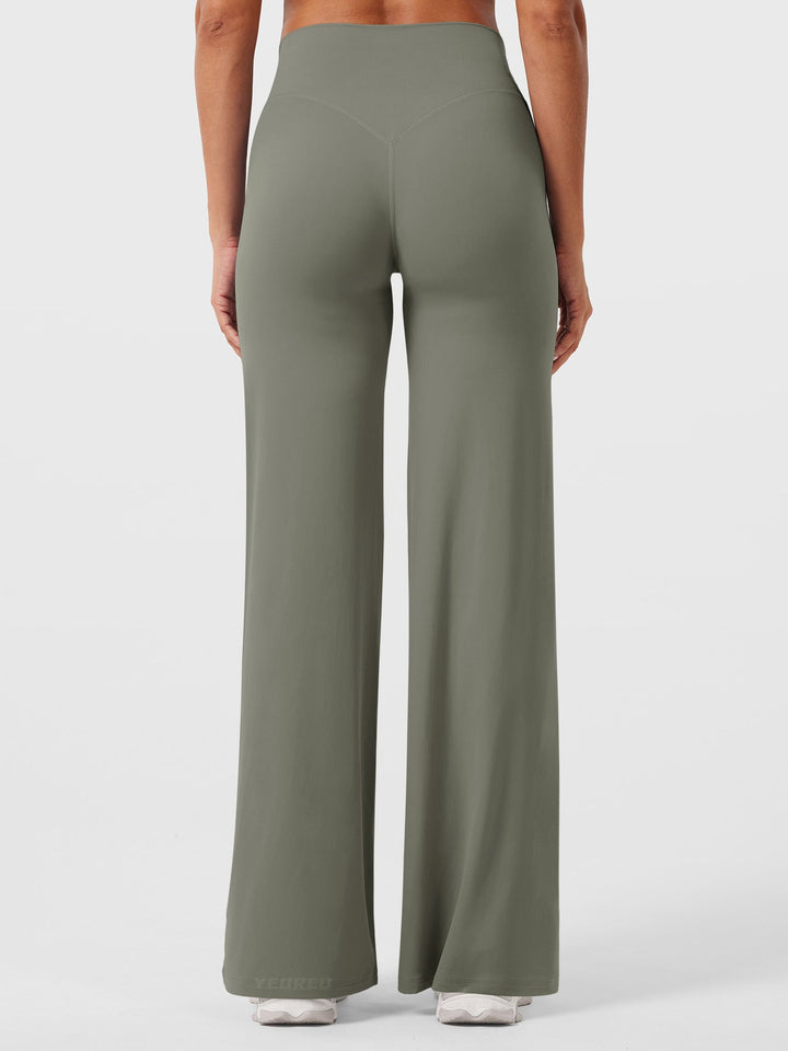 Yvonne | Damen Sommerweite Hose mit Hoher Taille