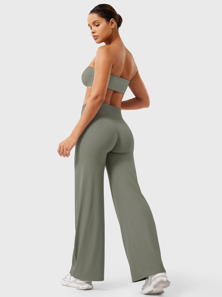 Yvonne | Damen Sommerweite Hose mit Hoher Taille